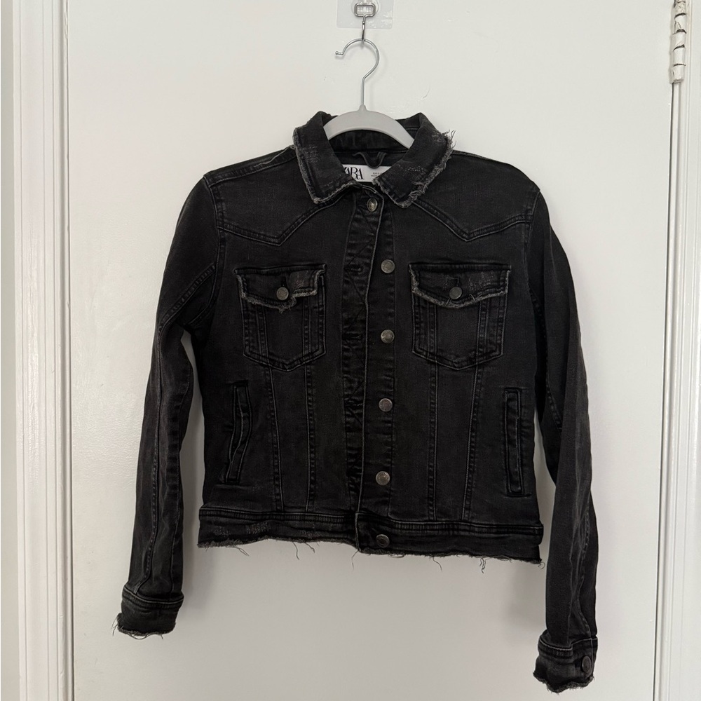 ZARA Charcoal Denim Jacket - Picture 3 of 7